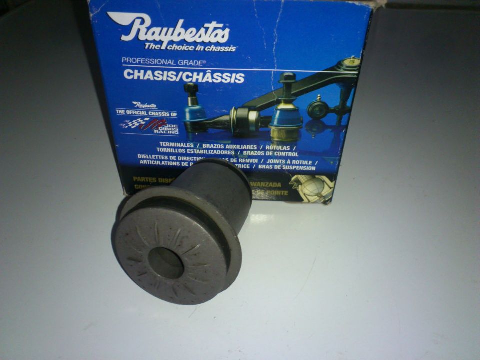 Raybestos chassis part in front of its box, which shows a diagram of suspension components