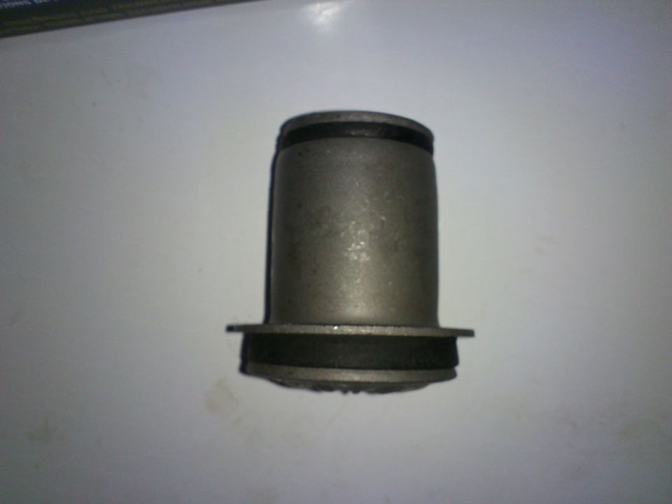 Metal and rubber upper control arm bushing, gray and black