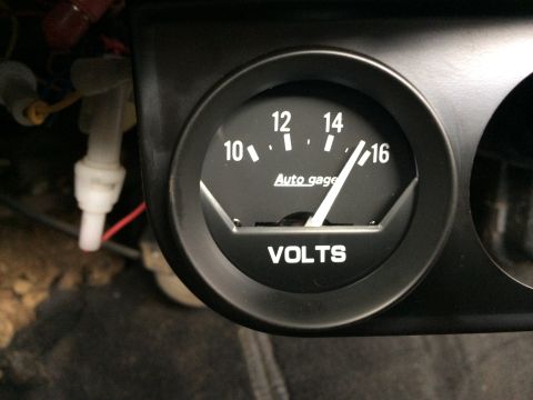 1964 Ford Ranchero - The voltmeter gauge indicates the electrical system is operating within normal parameters.