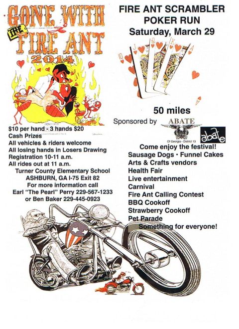 1998 Honda Shadow VT750C - Illustration of a motorcycle event poster a skeleton rider and event details.