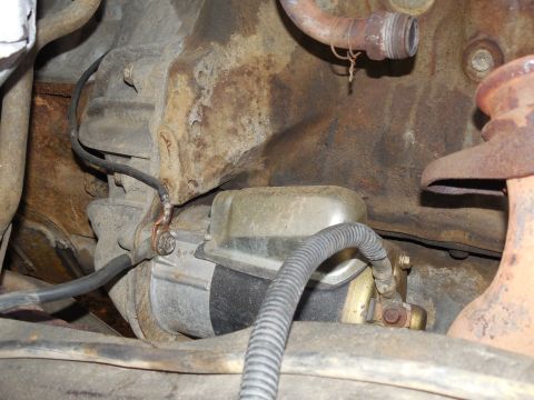 1983 Ford Bronco - I moved the main block ground from the stock location on the RHF engine mount stud to the starter upper bolt, since it provides less resist…
