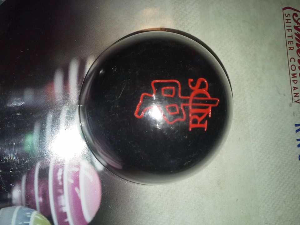 Black shift knob with red RIPS logo