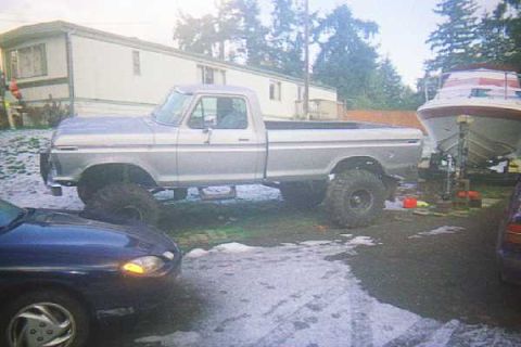 1976 Ford F-150 - Finished Paint Job (my front yard)