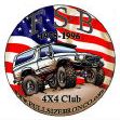 1989 Ford Bronco - Graphic depicting a 1989 Ford Bronco, part of a 4x4 club logo.
