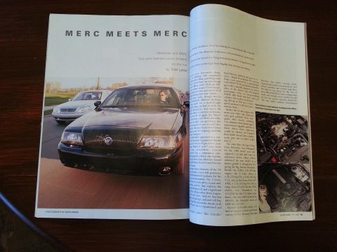 2003 Mercury Marauder - Article compares the Mercury Marauder and S500, with images of both vehicles and engine details.