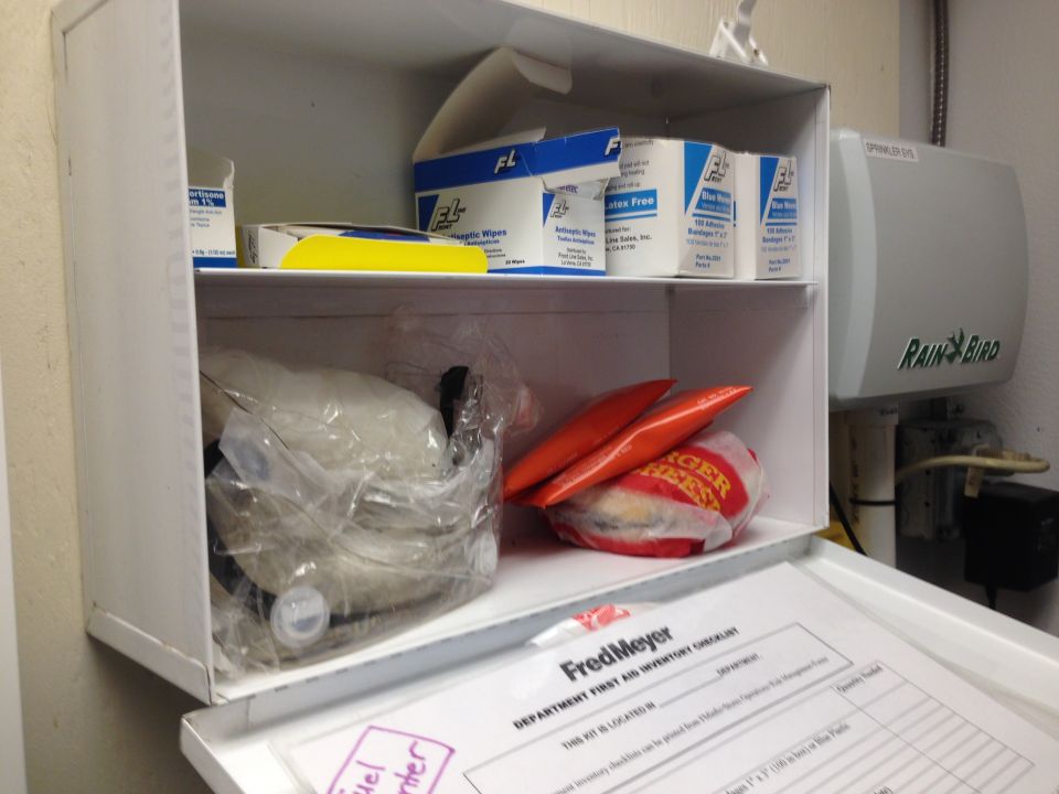 Yes... That is a cheesburger in the first aid kit...