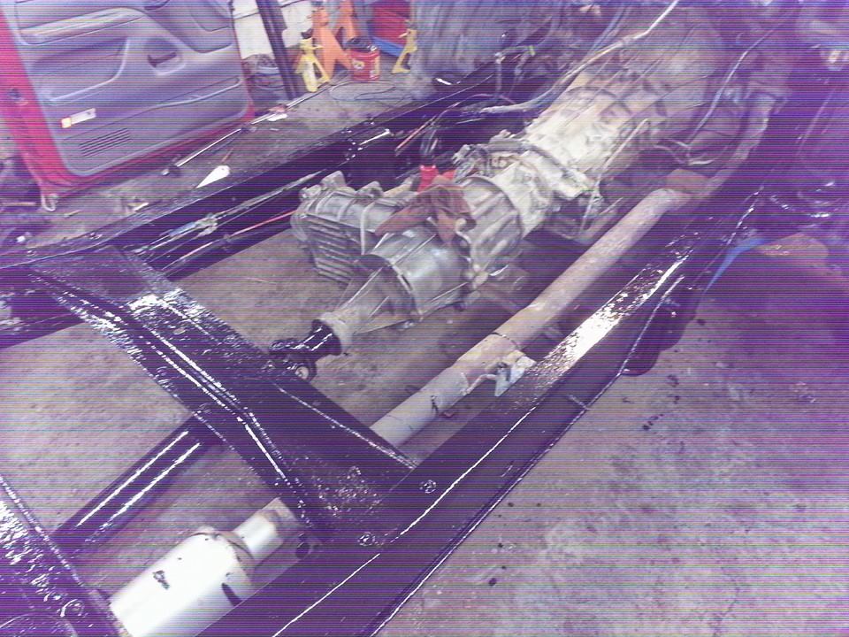 Truck frame and transmission assembly