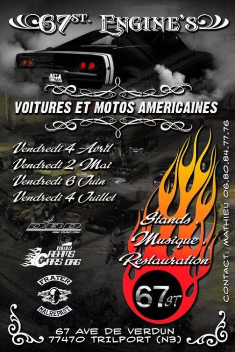 1991 Ford LTD Crown Victoria - Event flyer for an American car and motorcycle gathering with dates and location.