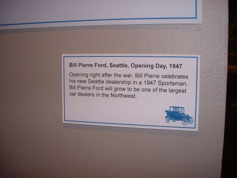 1999 Ford Crown Victoria - This document details the opening of Bill Pierre Ford in Seattle in 1947, mentioning a 1947 Sportsman.