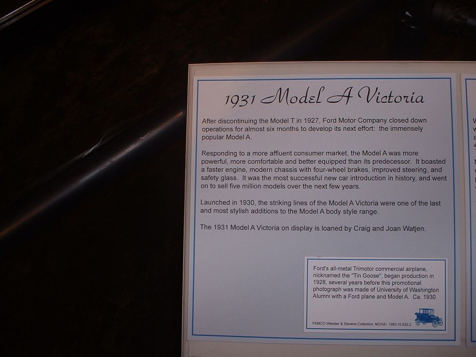 Document about 1931 Model A Victoria, with a small illustration of a 1930s Ford car