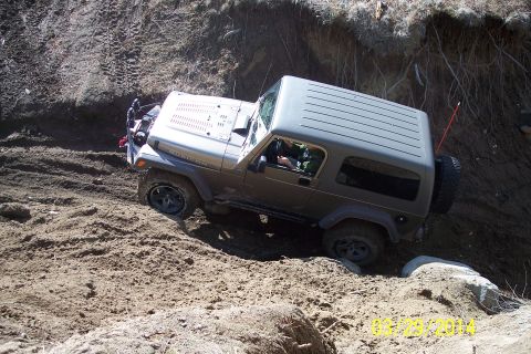 2005 Jeep Wrangler - 2005 Jeep Wrangler Rubicon tackling a challenging off-road trail.