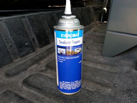 1992 Ford Bronco - this is the foam I used to seal it up...can was $20 but it it is supposed to be waterproof.