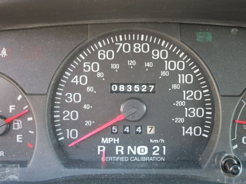 2001 Ford Crown Victoria - Odometer shows 83,527 miles on this vehicle's dashboard.