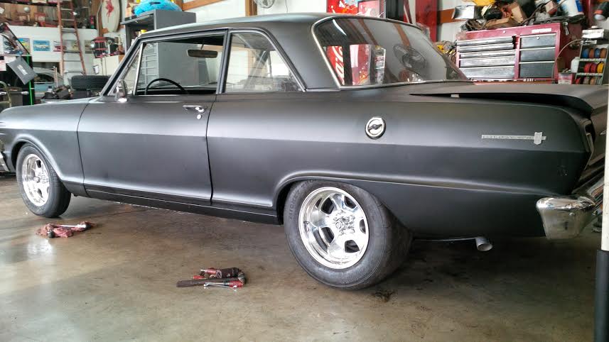 1963 Chevrolet Nova, matte gray, 3q-front view