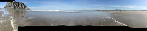 1996 Ford C-350 (Centurion Conversions) - Panoramic view of Morro Rock and the coastline on a sunny day.