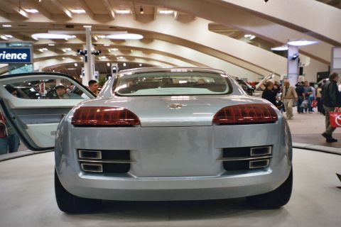 1992 Mercury Grand Marquis - This concept car's rear design features unique horizontal taillights and stacked exhaust pipes.
