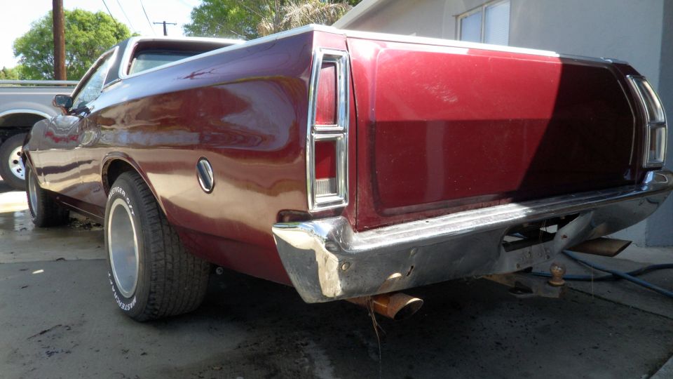 1972 Ford Ranchero rear quarter panel, showing taillight and bumper