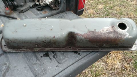1988 Ford Bronco - Passenger side valve cover before sanding and paint
