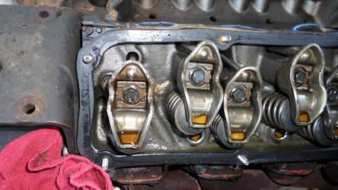 1972 Ford Ranchero - This is a close-up view of the internal components of an engine, specifically the valve train.