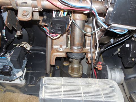 1997 Chevrolet Silverado 3500 - From below the dash, most of the column wiring goes to the big block just L of center at the top. The inner 2 rows of wires are for the ign…
