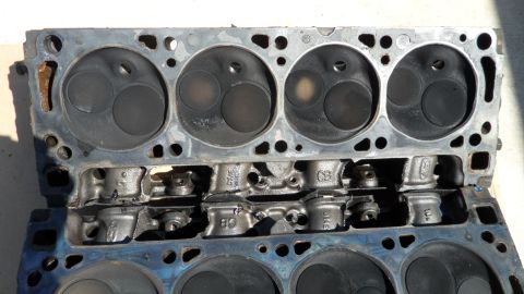 1972 Ford Ranchero - Engine cylinder heads showing combustion chambers and valve stems.