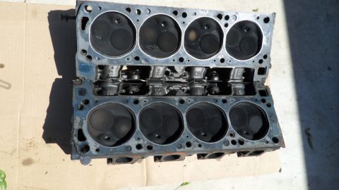 1972 Ford Ranchero - A pair of engine cylinder heads, likely from a V8 engine, are shown disassembled.