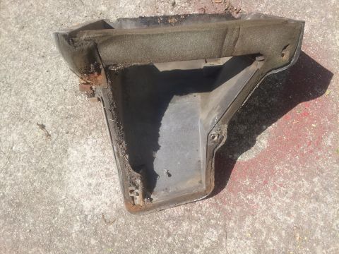 1976 Ford Ranchero - This is a worn and rusty air conditioning duct, likely removed from a vehicle.