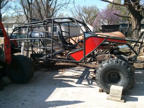 1986 Ford Bronco - This custom buggy is in the process of being built, showing its frame and mechanical components.