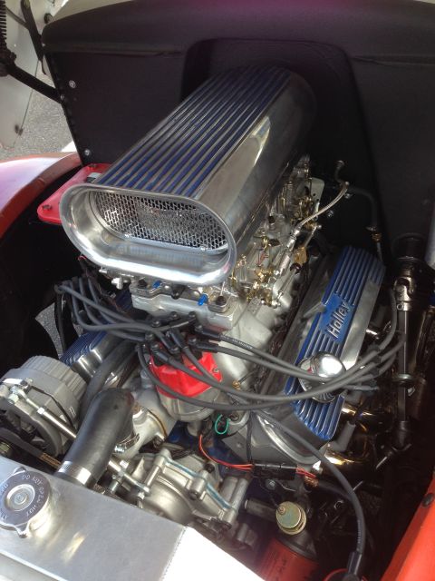 1989 Ford Bronco - Close-up view of a modified V8 engine with prominent aftermarket parts.