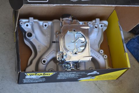 1981 Ford F-250 - A Weiand intake manifold and carburetor are shown inside their original packaging.