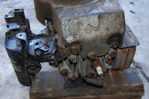 2006 Honda RANCHER - This is a close-up view of a small engine, likely from a piece of equipment, showing its internal components and spark plugs.