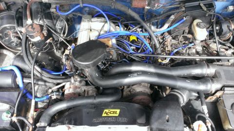1988 Ford Bronco - Engine with recently replaced vac lines. Old and brittle plastic lines were replaced with quality silicone hoses