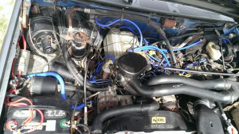 1988 Ford Bronco - Engine with recently replaced vac lines. Old and brittle plastic lines were replaced with quality silicone hoses