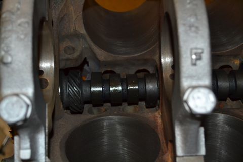 1981 Ford F-250 - Internal engine components, including a camshaft, are visible in this close-up view.