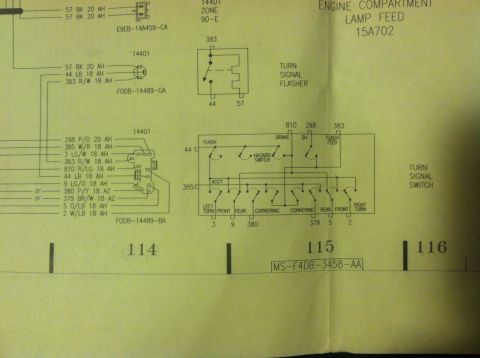 1993 Ford Taurus - Electrical schematic detailing components like the hazard switch and turn signal system.