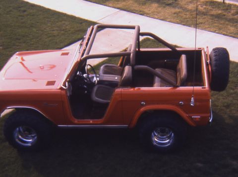 1996 Ford Bronco - This is a classic Ford Bronco, likely from the late 1970s, with its doors off.