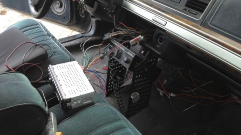 1991 Ford LTD Crown Victoria - Dashboard wiring and aftermarket radio installation in a 1991 Ford Crown Victoria.