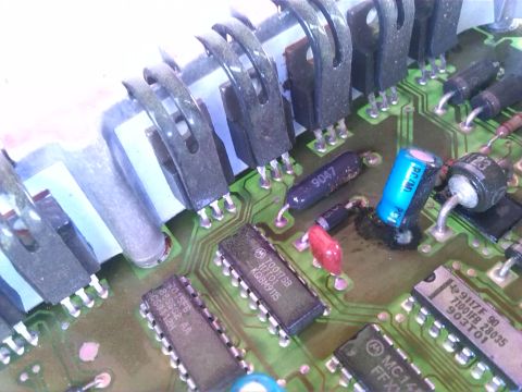1992 Ford Bronco - Close-up view of an electronic circuit board, showing various components and wiring.
