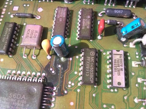1992 Ford Bronco - This image shows a detailed view of electronic components on a circuit board, not a vehicle.