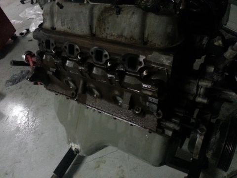 1994 Ford Bronco - Engine block assembly, likely undergoing repair or rebuild.