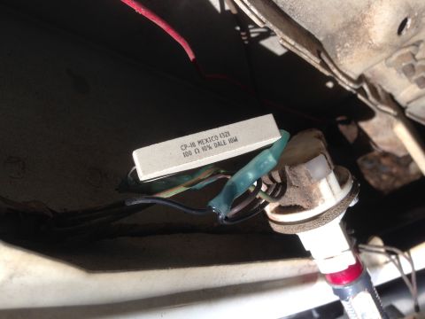1988 Ford Bronco - A 100 ohm Dale resistor is wired into the vehicle's electrical system, possibly for a light.