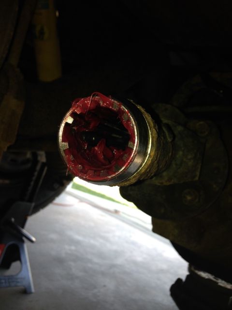 1995 Ford Bronco - Decided to grease up my rear drive shaft to get rid of the stop and go "clunk" and noticed this. Might need to replace. :(