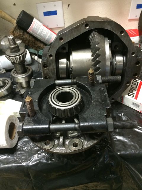 1996 Ford Bronco - Close-up of a differential assembly, showing internal gears and bearings during maintenance.