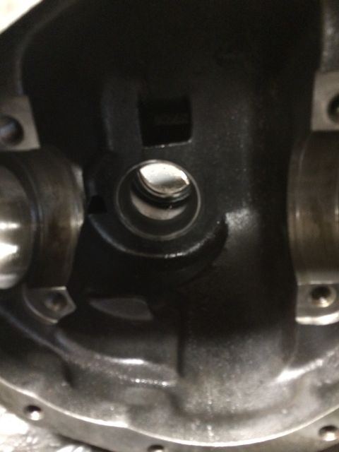 1996 Ford Bronco - Close-up view of the interior of a differential housing, showing bearing surfaces.