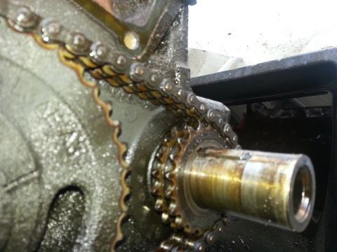 1994 Ford Bronco - Engine timing chain and gears shown in detail, likely during a repair or maintenance.