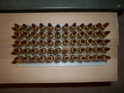 1972 Ford Ranchero - A tray holds many rows of ammunition cartridges.