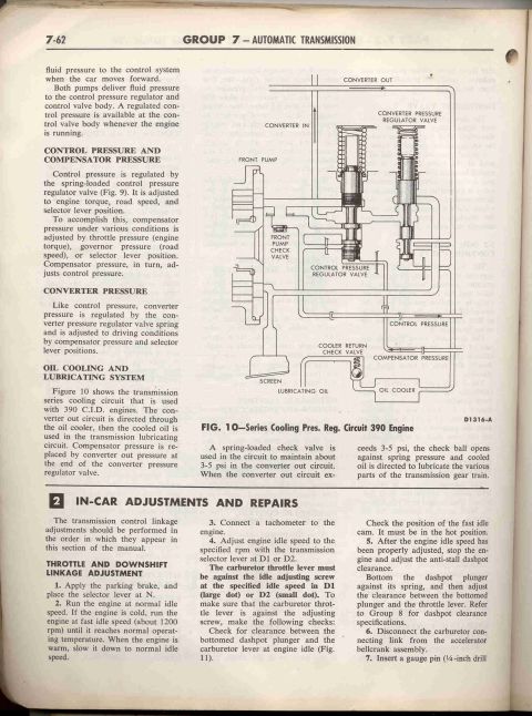 1964 Mercury Monterey - This diagram illustrates the cooling and lubricating system for a 1964 Mercury Monterey's automatic transmission.