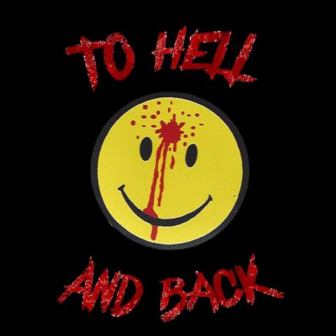 1994 Ford Bronco - A graphic image a bloody smiley face with text that reads 'TO HELL AND BACK'.