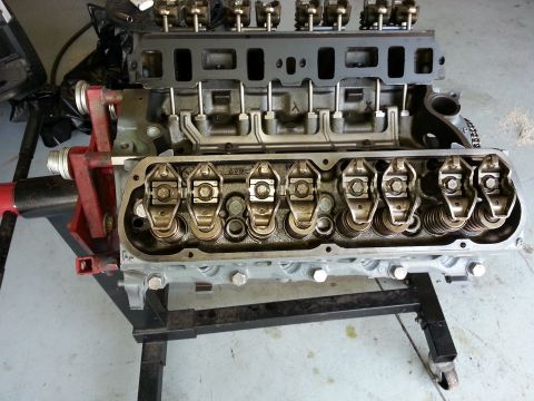 1994 Ford Bronco - Close-up of an engine block with the valve train components visible.