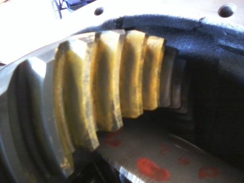 1999 Mercury Grand Marquis - Differential gear set showing the meshing teeth of the ring and pinion gears.